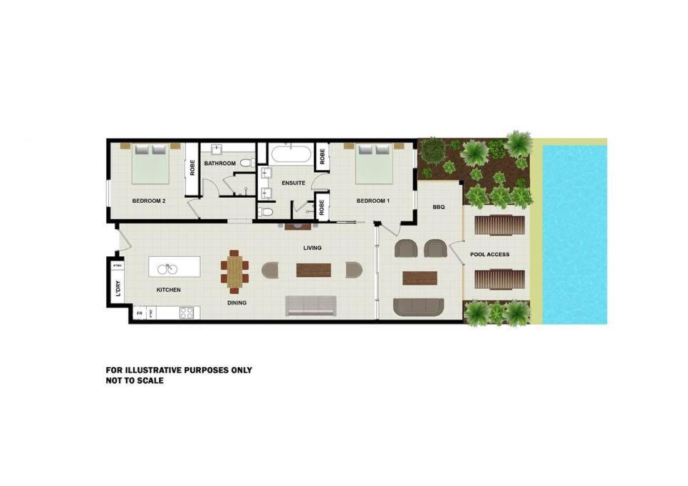 Apartment 175 Temple 2 Bedroom Swimout